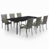 7 Piece Garden Dining Set - Grey & Black | Hipomarket