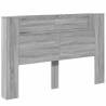 Stylish LED Headboard Cabinet in Grey Sonoma - 160x16.5 cm