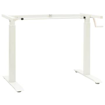 Manual Height Adjustable Standing Desk Frame - Hand Crank White