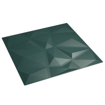 24 Green XPS Wall Panels 50x50 cm | Diamond Design - HipoMarket