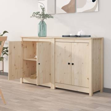 Stylish Sideboards - 2 pcs Solid Pine Wood | Hipomarket UK