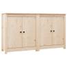 Stylish Sideboards - 2 pcs Solid Pine Wood | Hipomarket UK