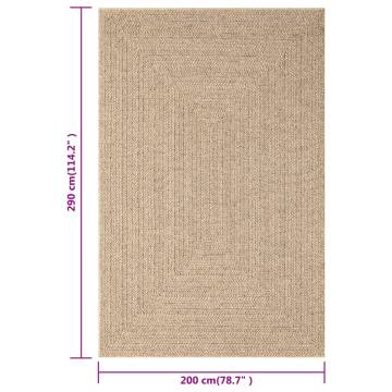 Rug 200x290 cm Jute Look - Stylish Indoor & Outdoor Comfort