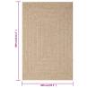 Rug 200x290 cm Jute Look - Stylish Indoor & Outdoor Comfort