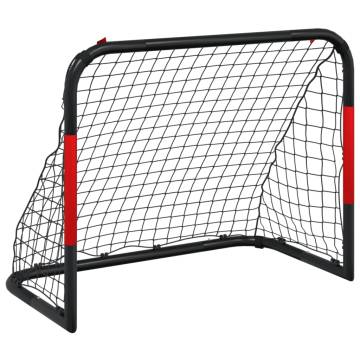 Soccer Goal with Net - Red & Black Steel 90x48x71 cm