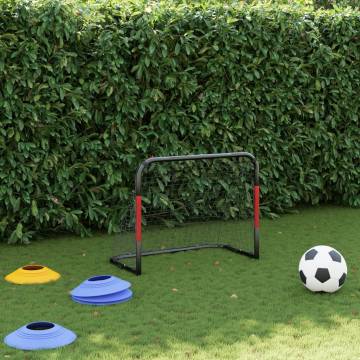 Soccer Goal with Net - Red & Black Steel 90x48x71 cm