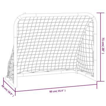 Soccer Goal with Net - Red & Black Steel 90x48x71 cm