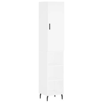 Stylish Highboard White 34.5x34x180 cm - Durable Engineered Wood