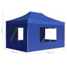 Professional Folding Party Tent with Walls - 4.5x3 m Blue