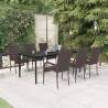 7 Piece Garden Dining Set Brown and Black Colour brown and black Size 200 cm table length Number of 6 