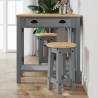 Bar Stools 2 pcs Grey Solid Wood Pine Colour grey Number of 2 