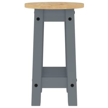 Grey Solid Wood Pine Bar Stools - 2 pcs | Hipo Market