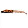 Manual Retractable Awning with LED - 500x300 cm - Orange/Brown