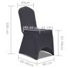 Stretch Chair Cover 6 pcs Anthracite | Hipomarket UK