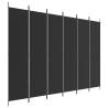 6-Panel Black Room Divider - 300x220 cm Fabric | HipoMarket