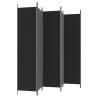 6-Panel Black Room Divider - 300x220 cm Fabric | HipoMarket