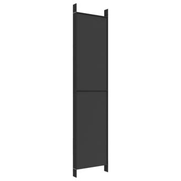 6-Panel Black Room Divider - 300x220 cm Fabric | HipoMarket