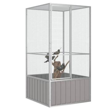 Large Grey Bird Cage - Galvanised Steel 111x107x211.5 cm