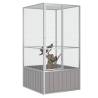 Large Grey Bird Cage - Galvanised Steel 111x107x211.5 cm