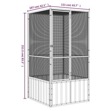 Large Grey Bird Cage - Galvanised Steel 111x107x211.5 cm