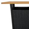 Stylish Black Bar Table - 60x60x110 cm Poly Rattan & Acacia Wood