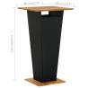 Stylish Black Bar Table - 60x60x110 cm Poly Rattan & Acacia Wood