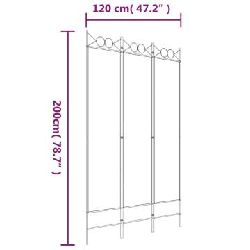 3-Panel Room Divider White 120x200 cm - Stylish Privacy Solution