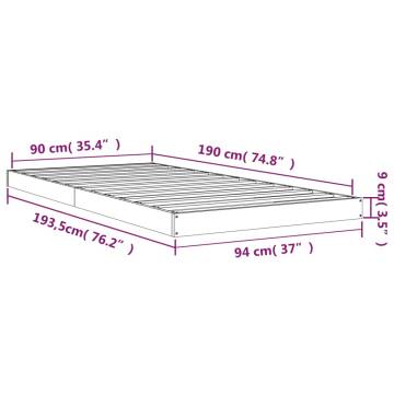 Solid Wood Pine Bed Frame 90x190 cm - Stylish & Sturdy