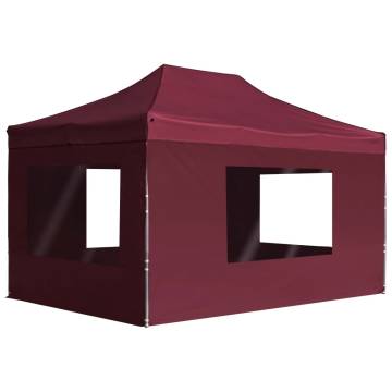 Professional Folding Party Tent 4.5x3m Wine Red - Hipomarket