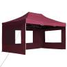 Professional Folding Party Tent 4.5x3m Wine Red - Hipomarket