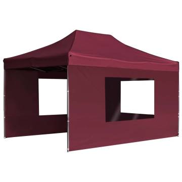 Professional Folding Party Tent 4.5x3m Wine Red - Hipomarket