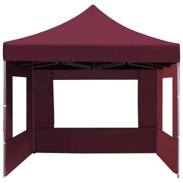 Professional Folding Party Tent 4.5x3m Wine Red - Hipomarket