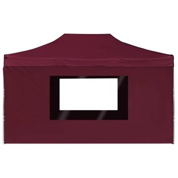 Professional Folding Party Tent 4.5x3m Wine Red - Hipomarket