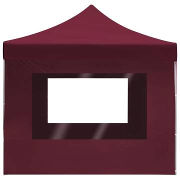 Professional Folding Party Tent 4.5x3m Wine Red - Hipomarket