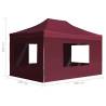 Professional Folding Party Tent 4.5x3m Wine Red - Hipomarket