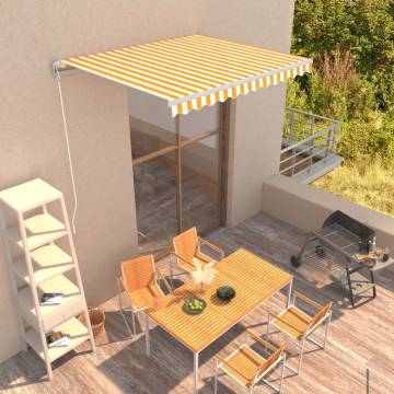 Manual Retractable Awning 300x250 cm - Yellow & White