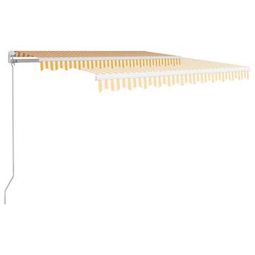 Manual Retractable Awning 300x250 cm - Yellow & White