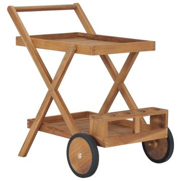 Solid Teak Wood Tea Trolley | Durable & Stylish Design