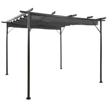 Pergola with Retractable Roof Anthracite 3x3m - Hipomarket