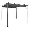 Pergola with Retractable Roof Anthracite 3x3 m Steel 180 g/m² Colour anthracite Quantity in Package 1 