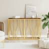 Console Table Gold Stainless Steel and Solid Wood Reclaimed Colour gold Quantity in Package 1 Material wood 