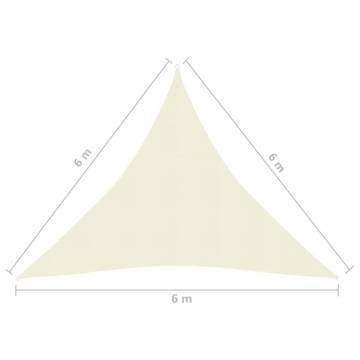 Sunshade Sail 6x6m Cream HDPE - UV Protection & Breathable