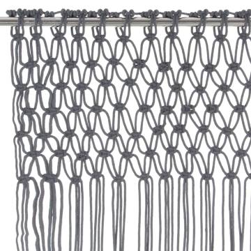 Macrame Curtain Anthracite 140x240 cm - Stylish Cotton Drapes