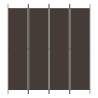 4-Panel Brown Room Divider - 200x220 cm Fabric Privacy Screen