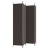 4-Panel Brown Room Divider - 200x220 cm Fabric Privacy Screen