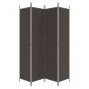 4-Panel Brown Room Divider - 200x220 cm Fabric Privacy Screen