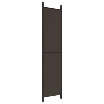 4-Panel Brown Room Divider - 200x220 cm Fabric Privacy Screen