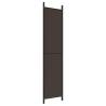 4-Panel Brown Room Divider - 200x220 cm Fabric Privacy Screen