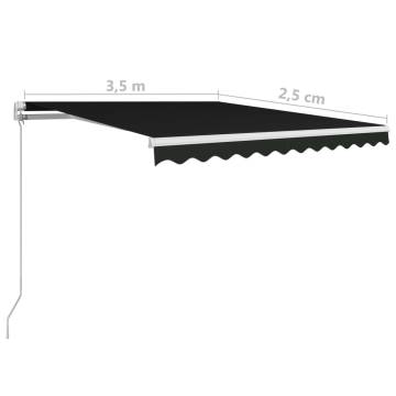 Manual Retractable Awning 350x250 cm Anthracite | HipoMarket