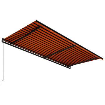 Manual Retractable Awning 600x300 cm - Orange & Brown